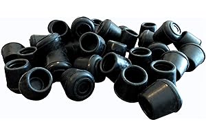 Shepherd Hardware 8622E Leg Tips 1-Inch Inside Diameter Rubber Chair Leg Caps, 40 Pack, Black