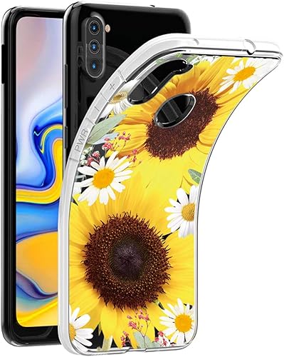 Miniatura 2 de Funda para Galaxy A11, para Samsung A11 para niñas y mujeres, delgada, a prueba de golpes, transparente, diseño floral, suave, flexible, TPU