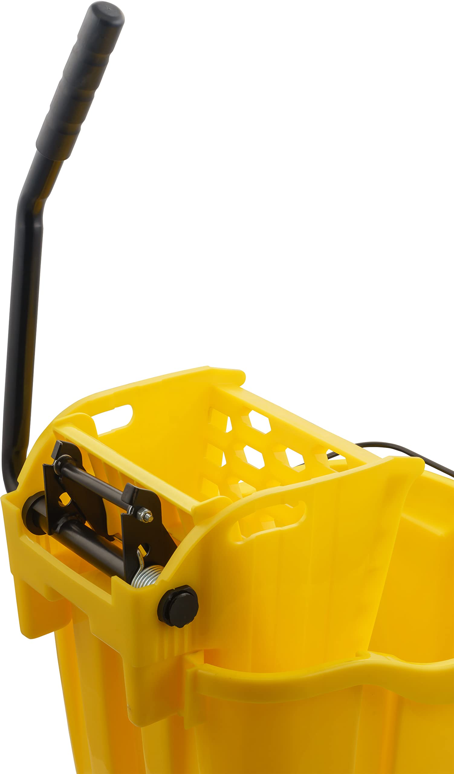 CFS OmniFit Plastic Mop Bucket With Side Press Wringer, 35 Quarts, Yellow