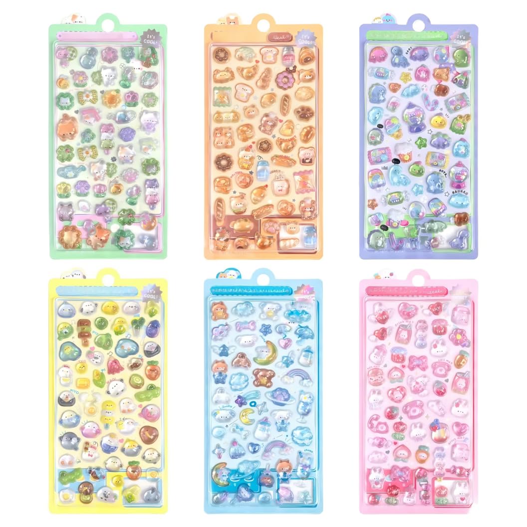 【50%OFF】【499円】 FotsvNogy ぷっくり 3D 立体シール 6枚セット