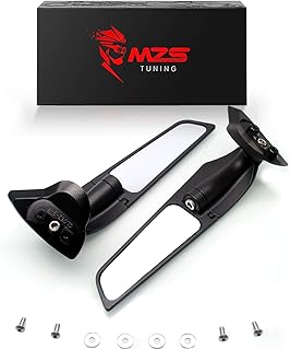 MZS Racing Motorcycle Mirrors, Double Rotating Wing rearview Mirror Fairing Side Black Compatible with YZF R6 2017-2021 | YZF-R7 2021-2022