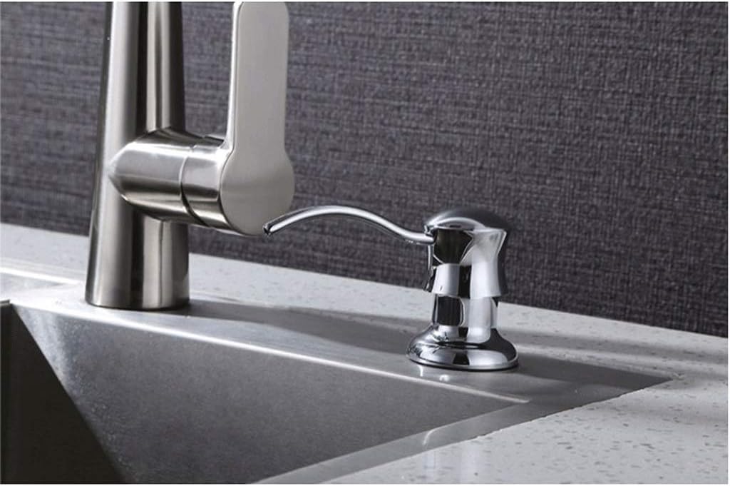 Soap Dispenser for Kitchen Sink Stainless Steel,Built in Design for CounterTop with Large Liquid Soap Bottle 9.4OZ High Capacity Soap dispensers