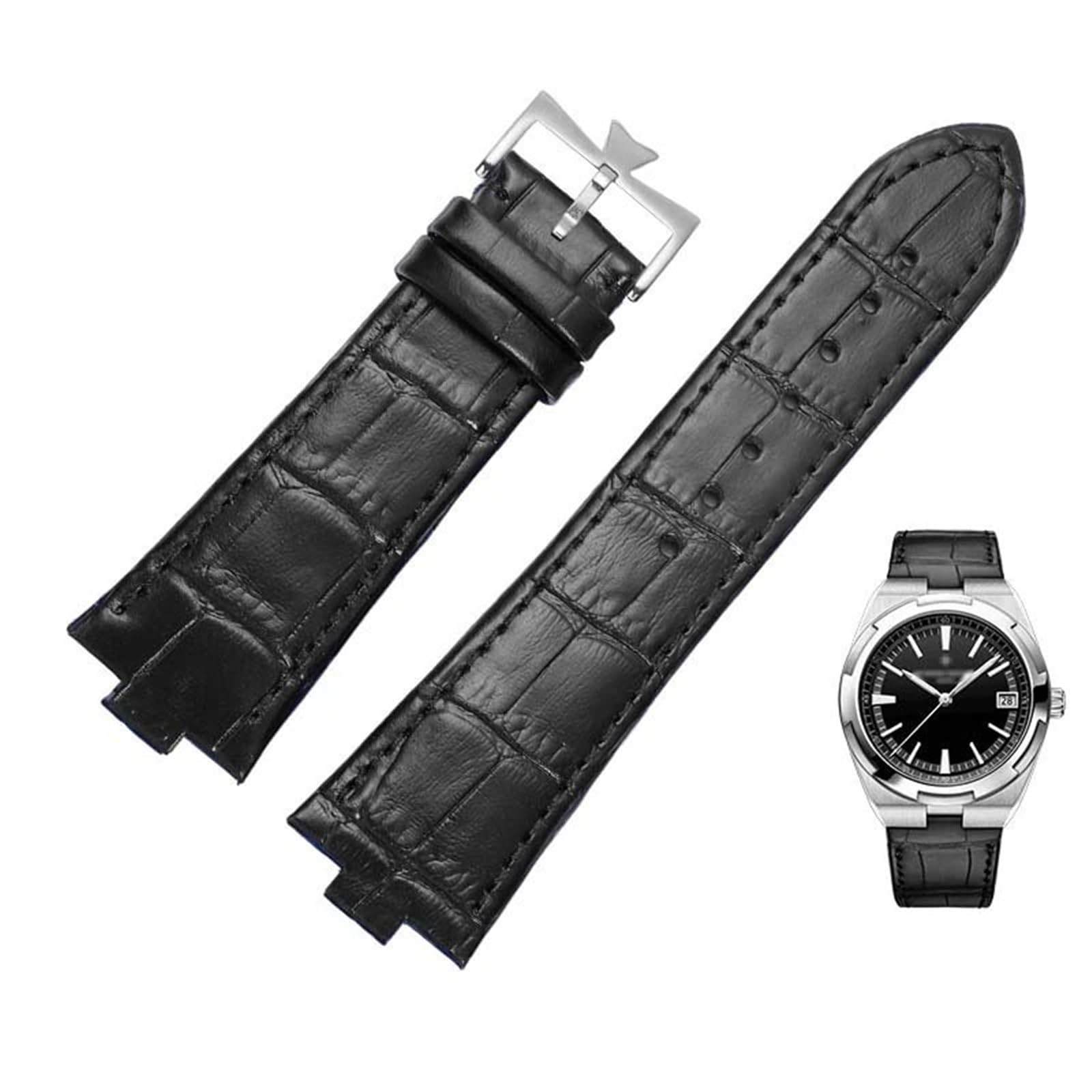 Cinturini, Cinturino for Orologio da Uomo con Fibbia in Acciaio Inossidabile(Black Silver 02)