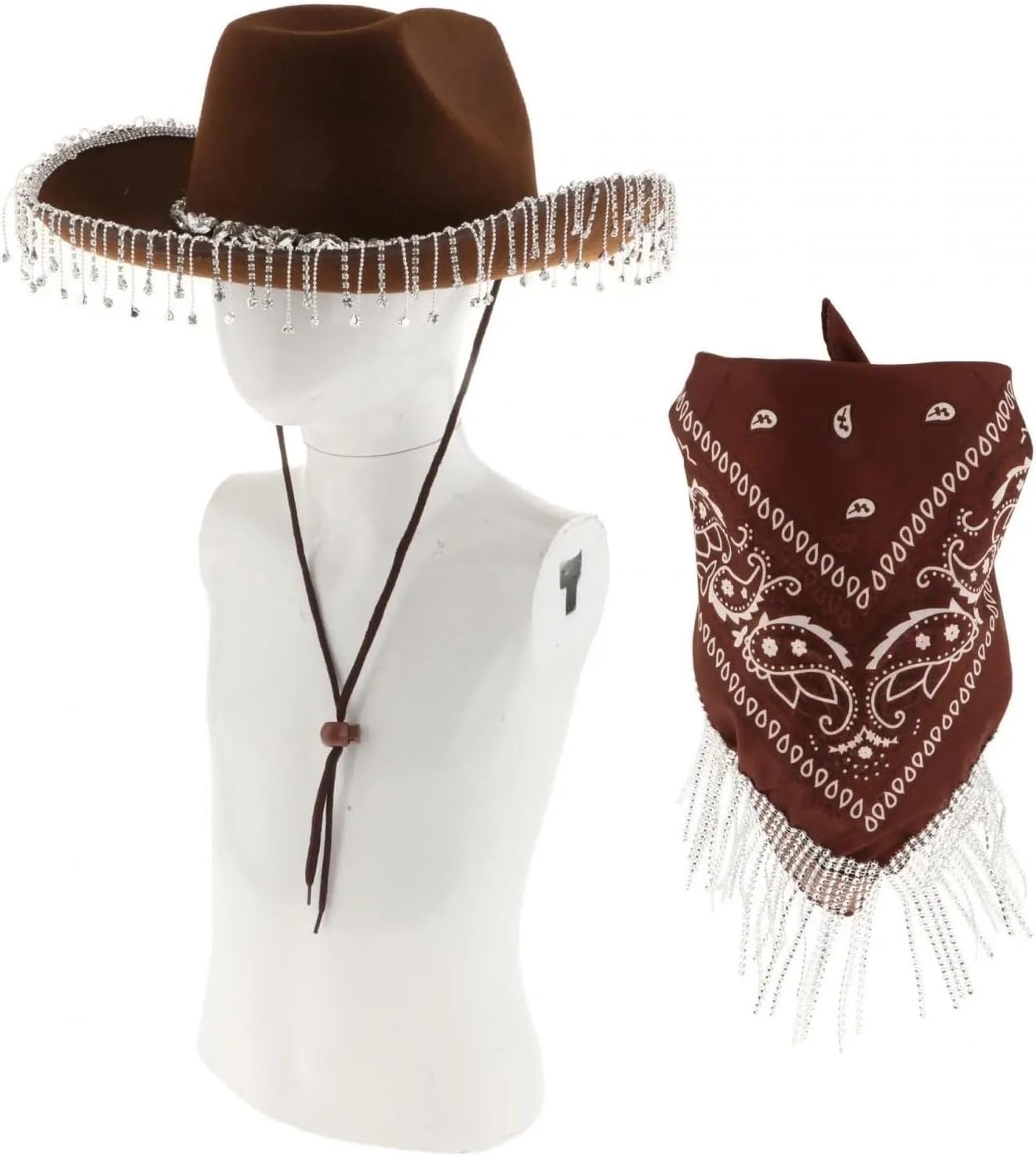 Rhinestone Fringe Cowboy Hat Sparkly Tassels Western