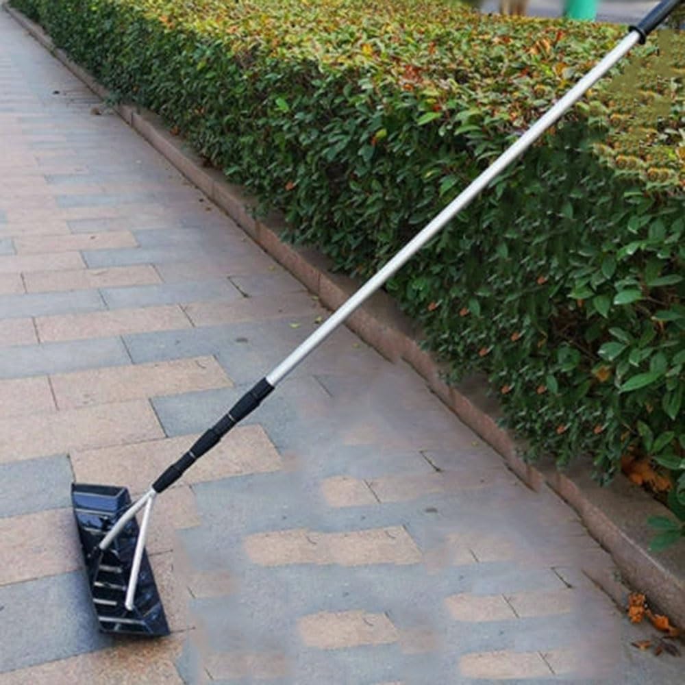 Telescoping Roof Snow Rake 2–6.4m, Extendable Snow Removal Tool with Wide Shovel Blade, Twist Lock Aluminum Pole, High Reach Snow Remover for House Roof, Garage, Awning