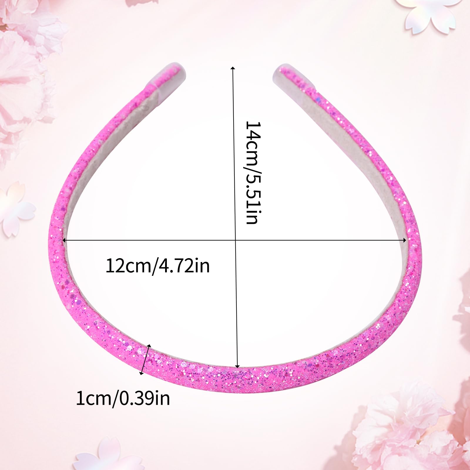 Candygirl 10Pcs Sequin Covered Headbands Glitter Alice Bands for Women Girls,1cm Glitter Headband Rainbow Hard Head Bands Sparkly Not Slip Headbands for Girls Women Hair Accessories Multicolored - Image 2
