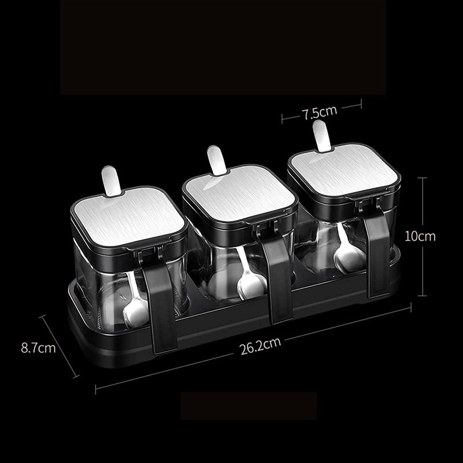 Gewürzglas Set - Gewürzflaschen aus Glas mit versiegelten Deckeln, Gewürzbox & Töpfe für die Aufbewahrung in der Küche, perfekt für Kräuter, Gewürze & Gewürze, 6-teiliges Set