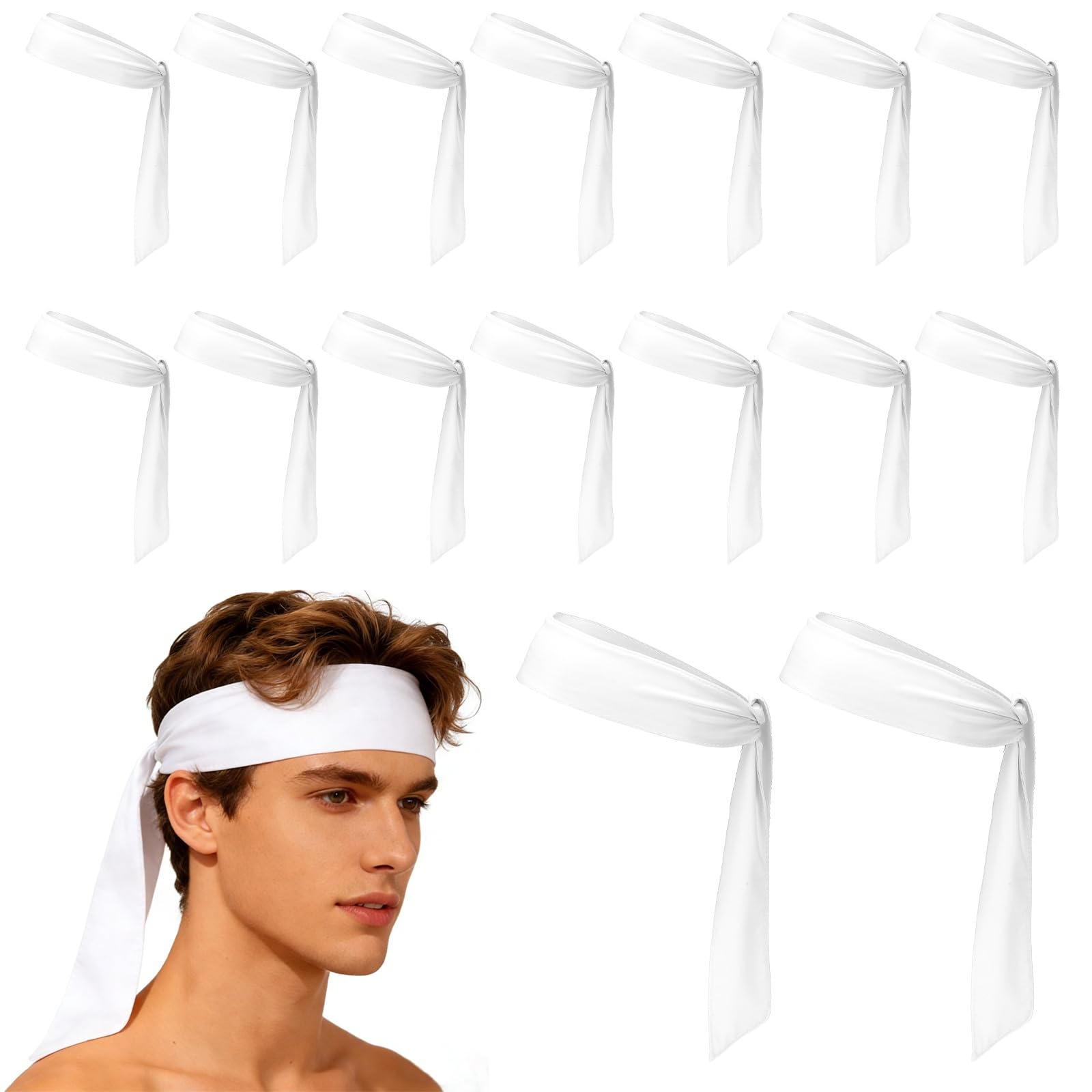 Fascia tergisudore per capelli da corsa, atletica, regolabile, antiscivolo, traspirante, adatta per (Tennis)