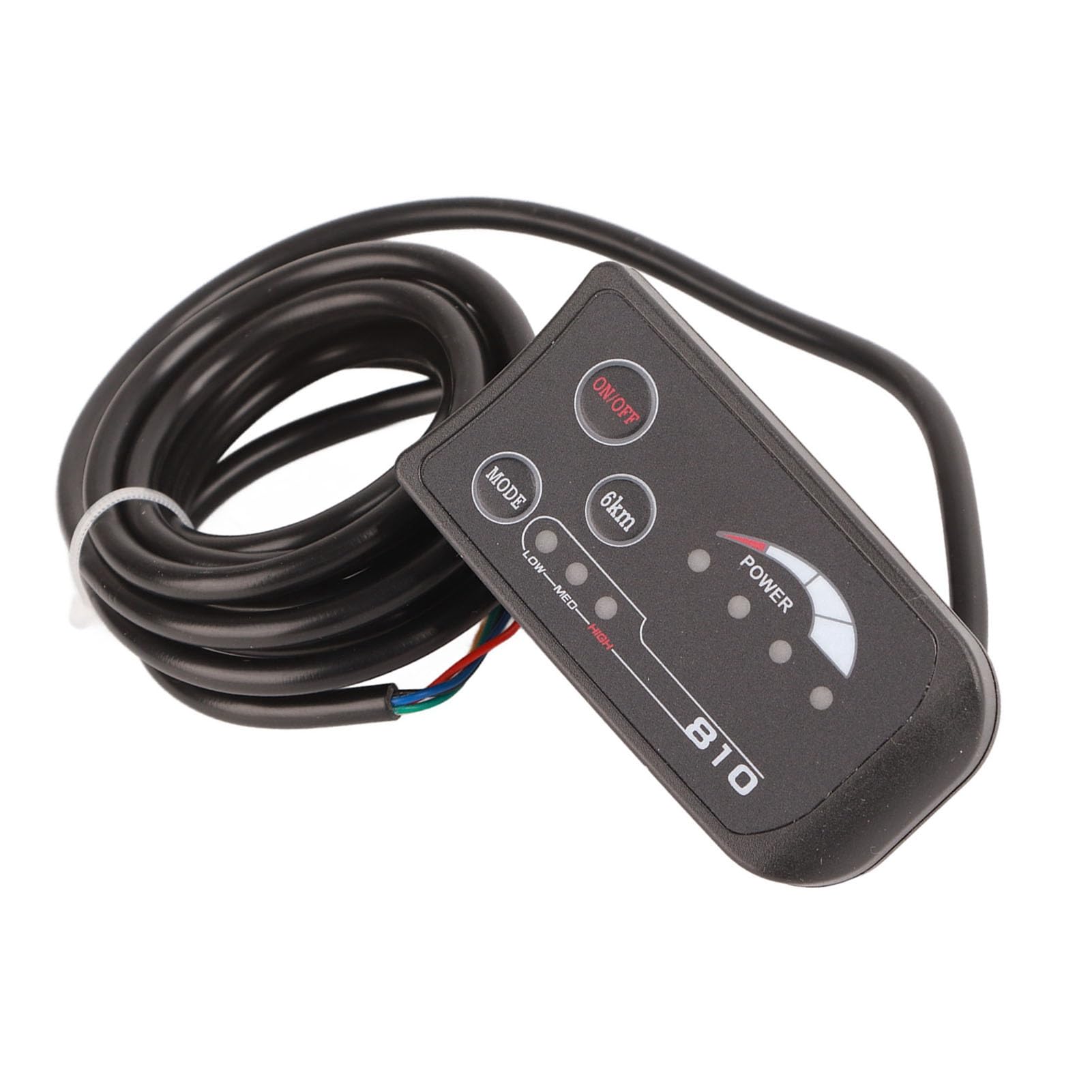 Pannello LCD, display a LED 810 per bicicletta elettrica ABS con pannello di controllo con cavo a 5 fili, nero