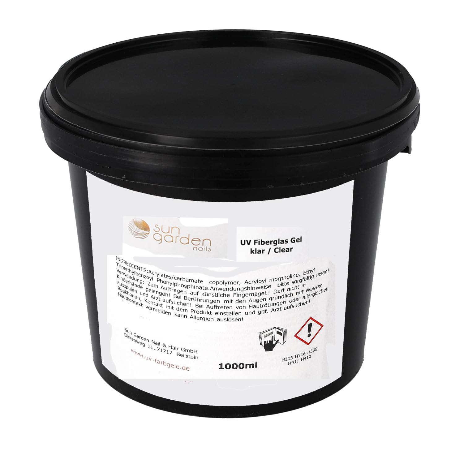 Sun Garden Nails UV Fiberglas Gel Klar 1000 ml Buildergel Aufbaugel 1 Phasengel