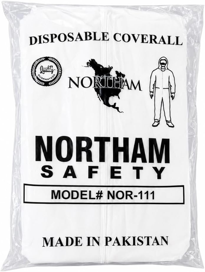 Northam – Full Body Cover Suit with Hood, Elastic Wrists and Ankles for Painting and Cleaning