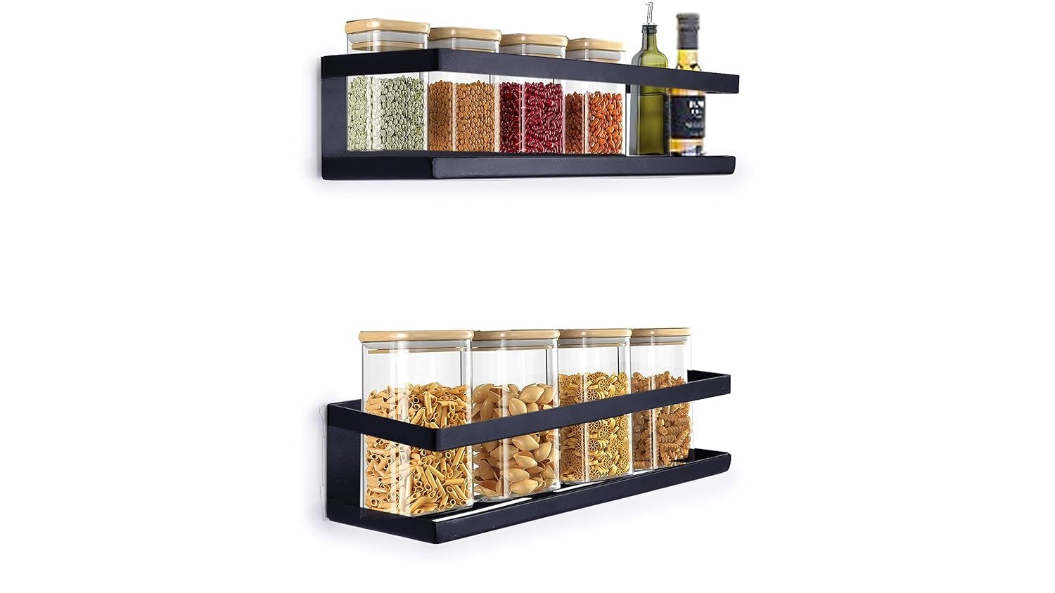 SHANIX IMPEX Ͽ½ Magnetic Steel Kitchen Storage Organizer,Multi Items Storag,Decorate Your Fridge,Washing Machine & Microwave Oven With Side Shelves Rack (Black Qty :1Countertop)