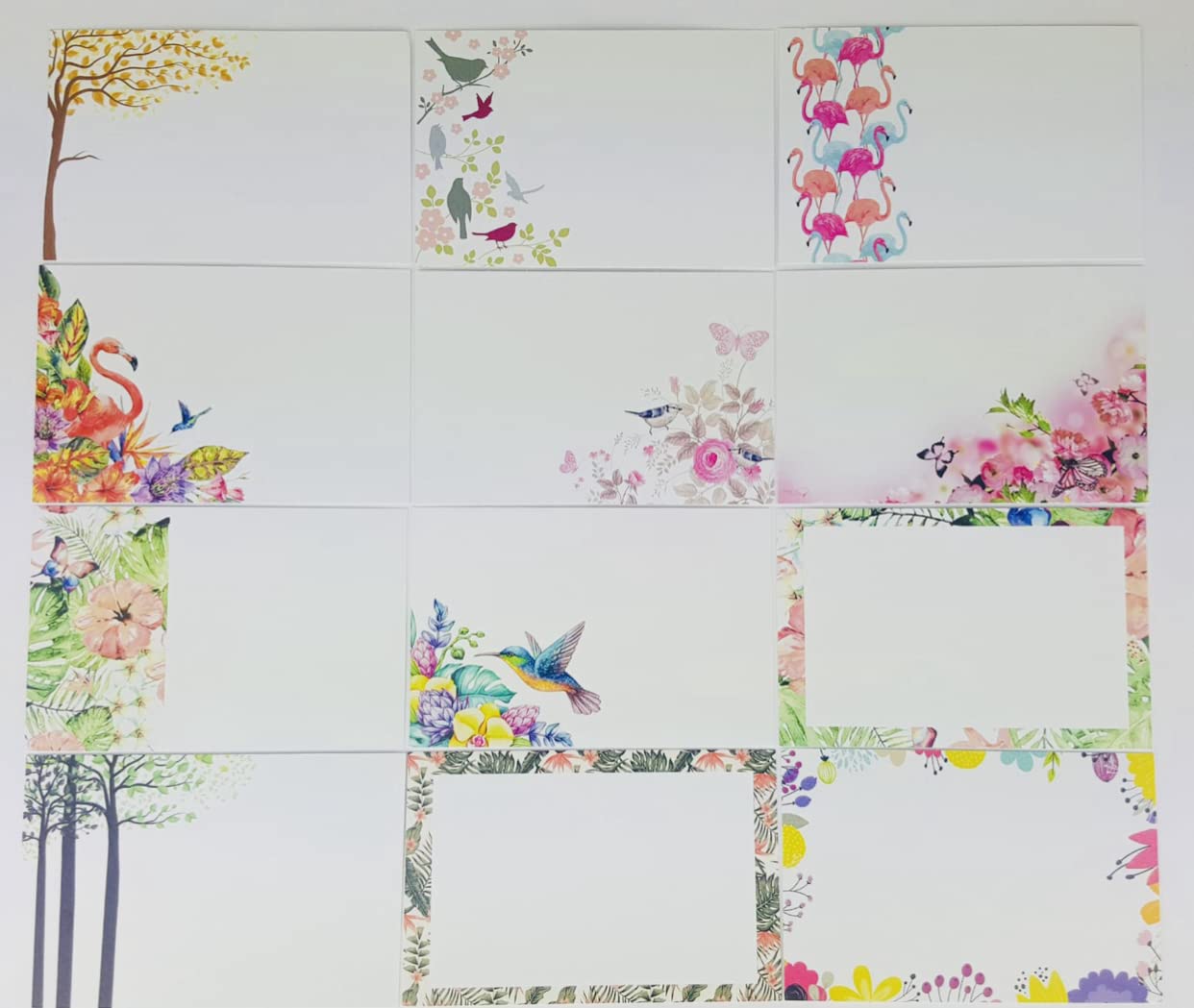 ShredAstic 12 qty Botanical/Tropical mix BLANK FLORIST MESSAGE CARDS (styles may vary) hampers occasions