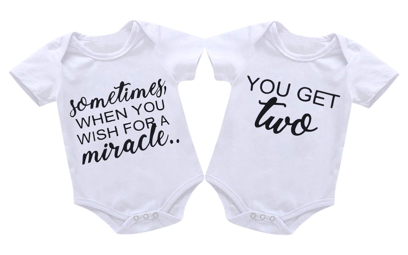 Mini Honey 2pcs Infant Twins Baby Boys Girls Short Sleeve