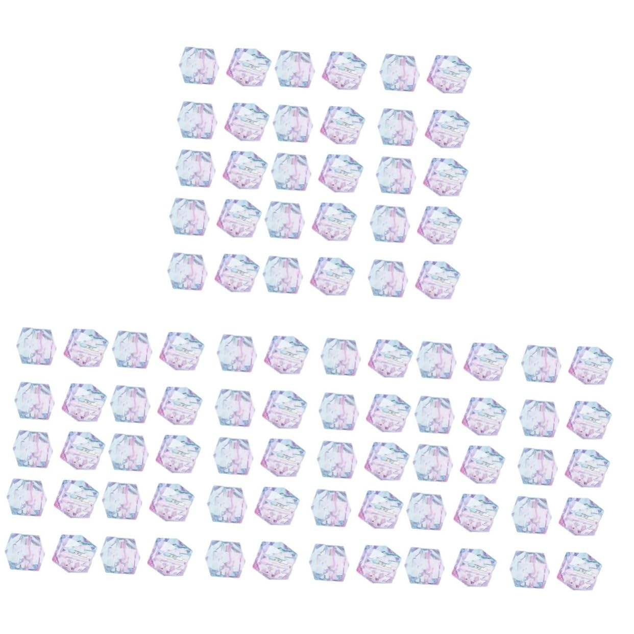 SHINEOFI 600piezas Abalorios De Acrílico Transparentes Bicolor Para Diy Accesorios De Joyería Para Pulseras y Collares Diseño Poligonal Azul y Rosa
