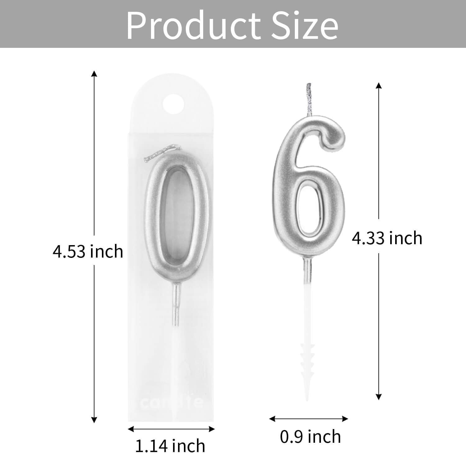 Beanlieve 10-Pieces Numeral Birthday Candles - Cake Numeral Candles Number 0-9 Glitter Cake Topper Decoration for Birthday,Wedding Anniversary,Party Celebration (Silver) : Home & Kitchen