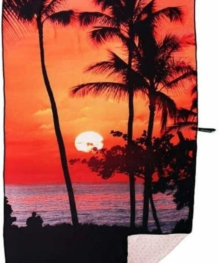 Generic Sunset Microfiber Beach Towels 35 x70 - Compact, Lightweight, Quick Dry, Extra Absorbent, Super Soft - Good for Beach, Pool, Yoga, Travel & Camping, Orange