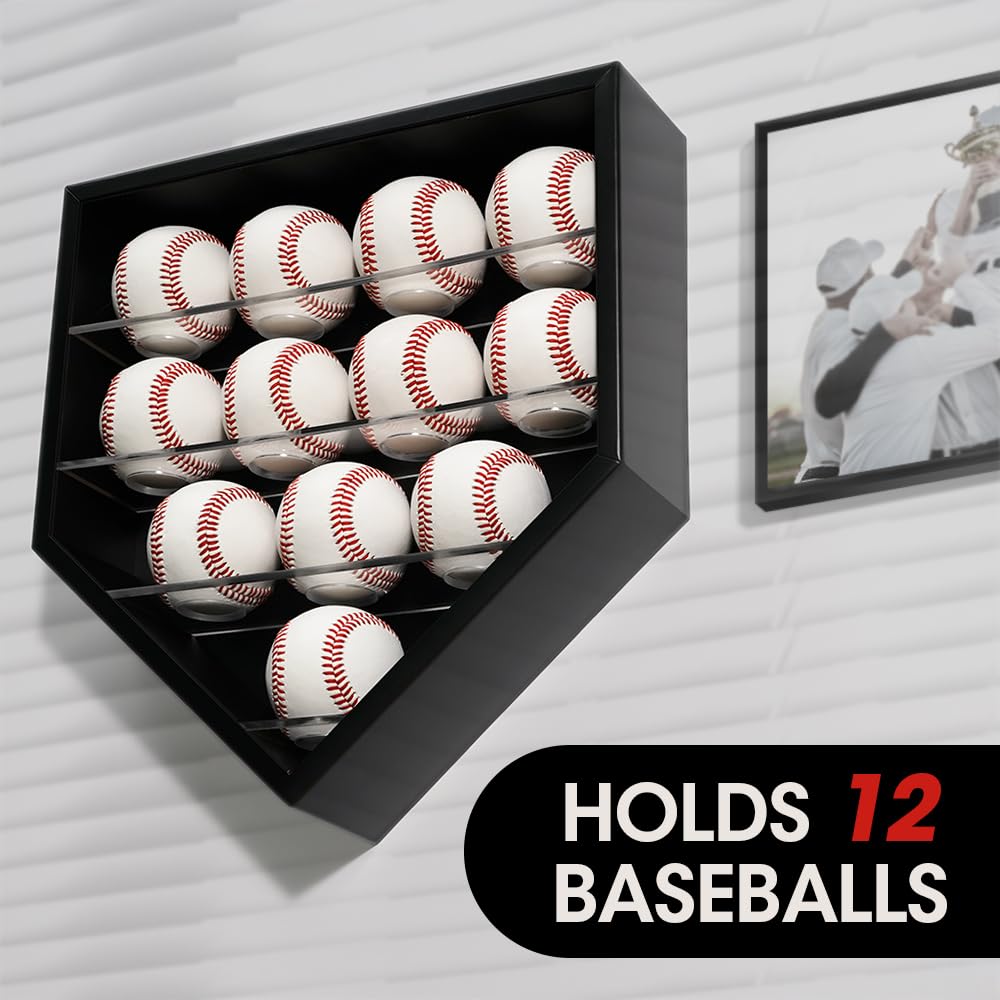 Honkbaldoos - Elegante en Transparante Bescherming | Acryl Display Stand Met Houten Basis | Voor Sportverzamelaars, Slaapkamer Woonkamer Kantoor, Geautomatiseerde Ballen En Souvenirs