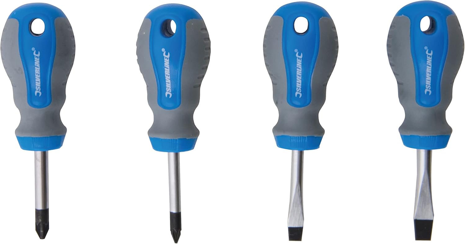 Silverline 893790 Stubby Screwdriver Set 4pce 4pce