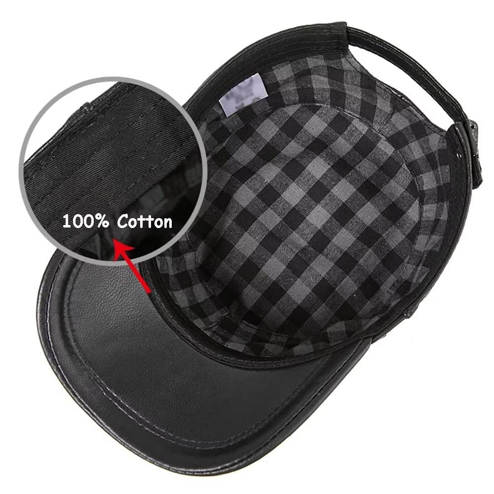 Cappello da Baseball Regolabile Cappello da Golf Classico in Pelle da Uomo Cappello Stile Militare con Visiera Cappello papà Sport all'aperto Cappello da Sole Casual Autunno Inverno