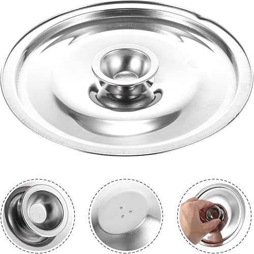 Miniatura 7 de Cabilock Tapa de sartén de salsa de acero inoxidable solamente 6.3 in Tapa de olla superior para cocinar antiquemaduras