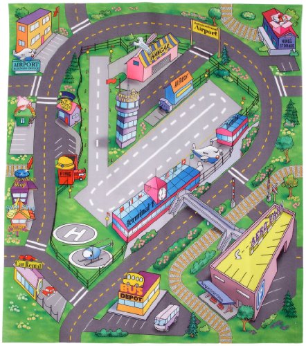 Dickie Spielzeug 203315318 Playmat World Spielteppich Flugzeug, 80 x 70 cm