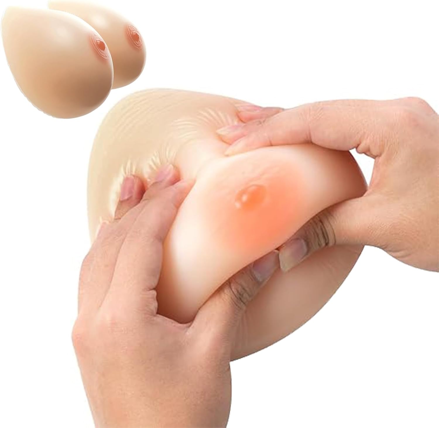 Nude,1200g/Pair(DD Cup), One Pair Teardrop Silicone Breast Forms Self Adhesive Mastectomy Crossdresser Transgender Fake Boobs Bra Enhancer Inserts Concave Bra Pads