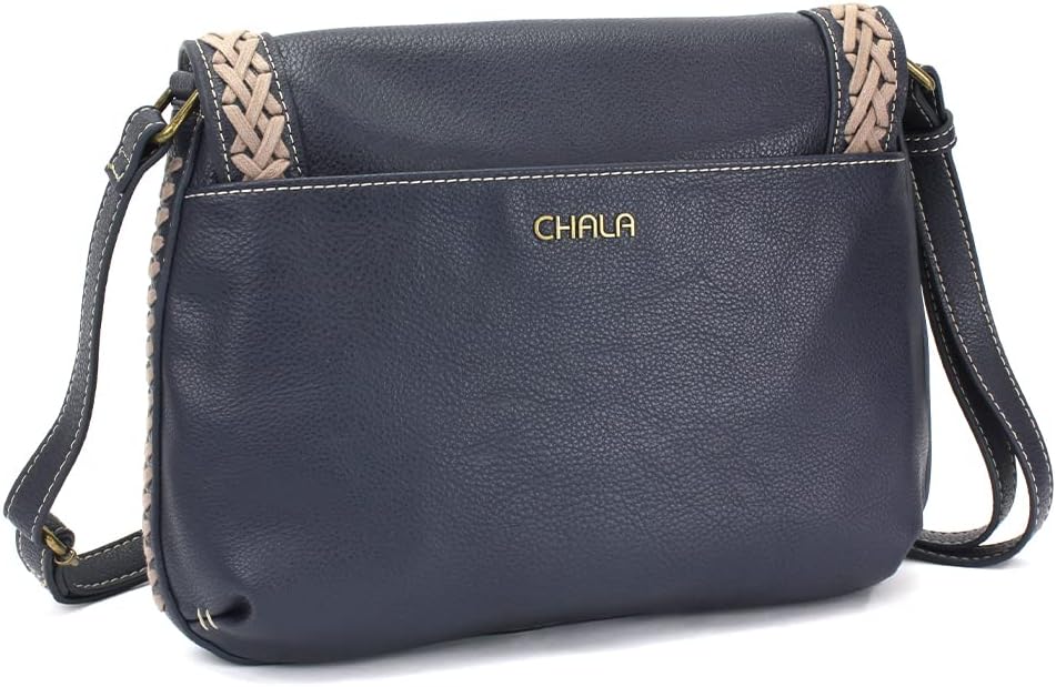 CHALA Braided Boho Crossbody - Metal Bird - Navy