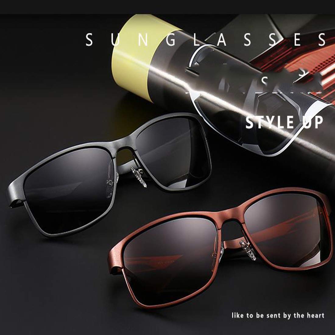 Gafas de Sol para Hombre, polarizadas, uv400, Personalidad, Espejo, Gafas de Sol, para Correr, Pescar, Andar en Bicicleta, Conducir, Esquiar, Golf