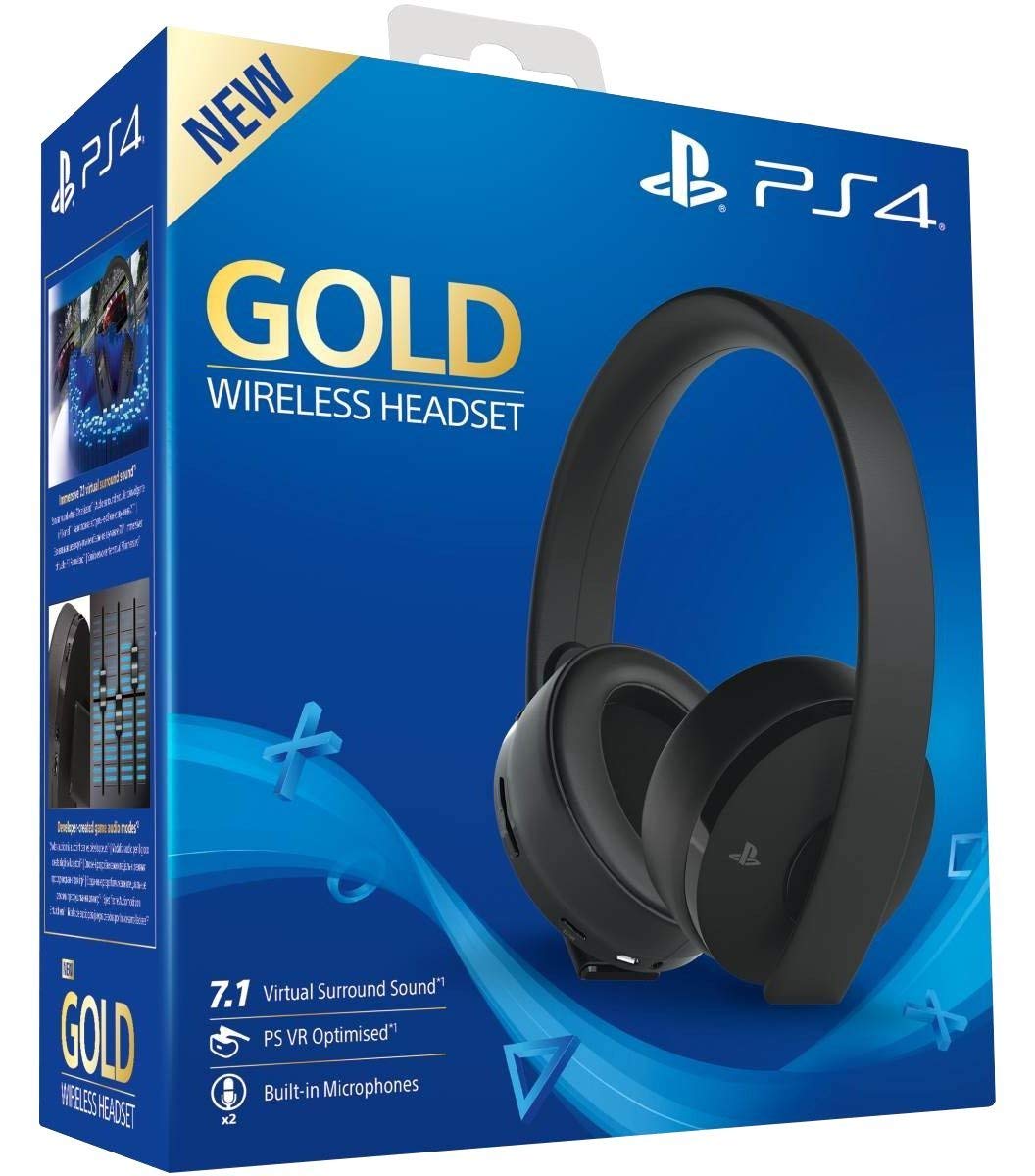 Sony Gold Wireless - Auriculares para juegos PS4, color negro
