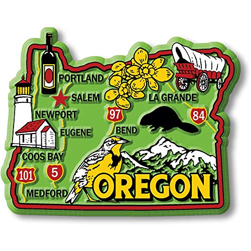 Imán decorativo Estado Oregon 3.2" x 2.5" Classic Magnets miniatura 1