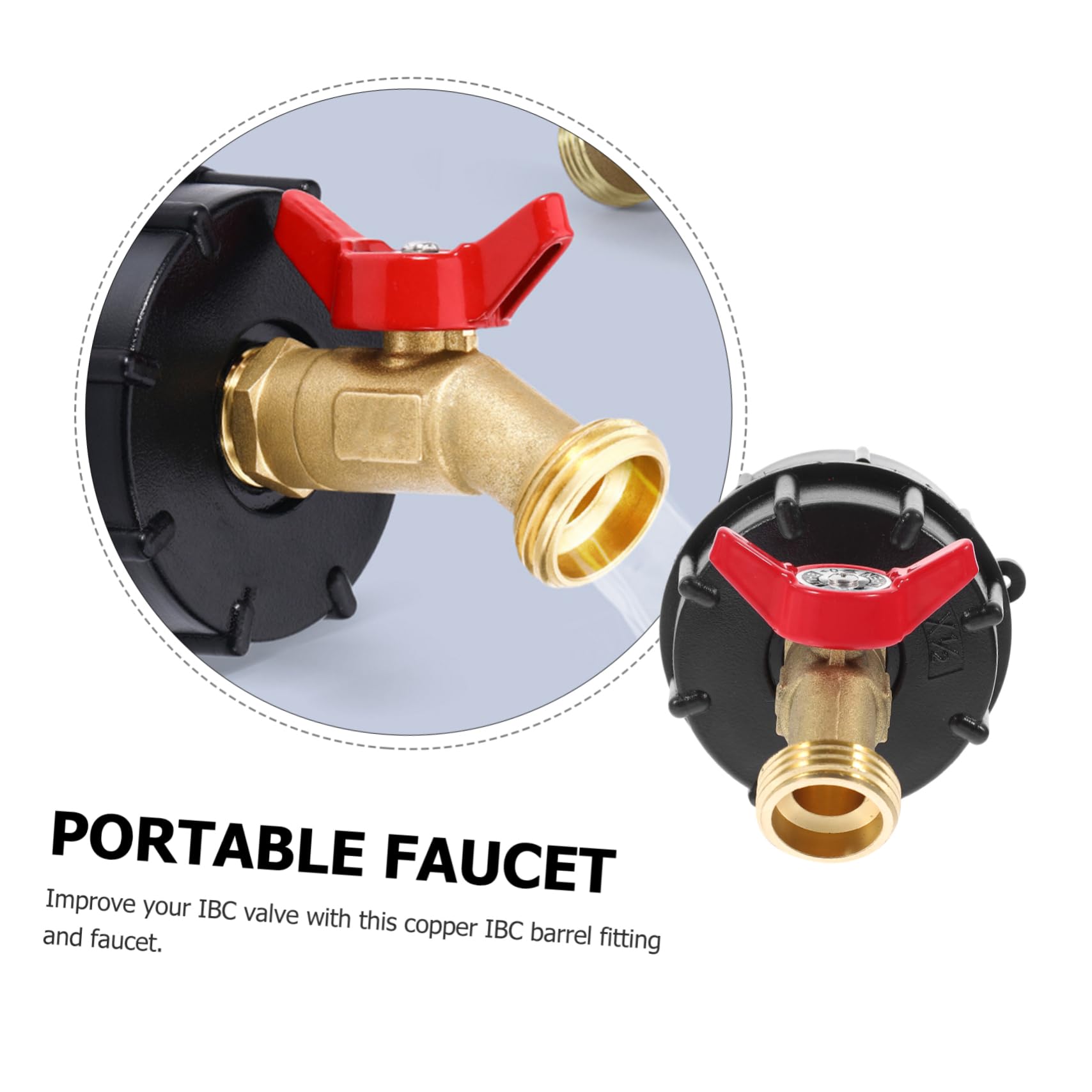 ibasenice 5 Piezas Accesorios De Conector De Cubo Adaptador De Agua del Tanque De Asas IBC Ajuste De Barriles De Tonelada Adaptador IBC y Grifo De Jardín IBC a 1/2 Grifo Abs