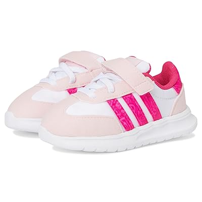 adidas Kids Run 70s 2.0 Elastic Lace Strap Shoes (Toddler) Kids Shoes White/Shock Pink/Clear Pink