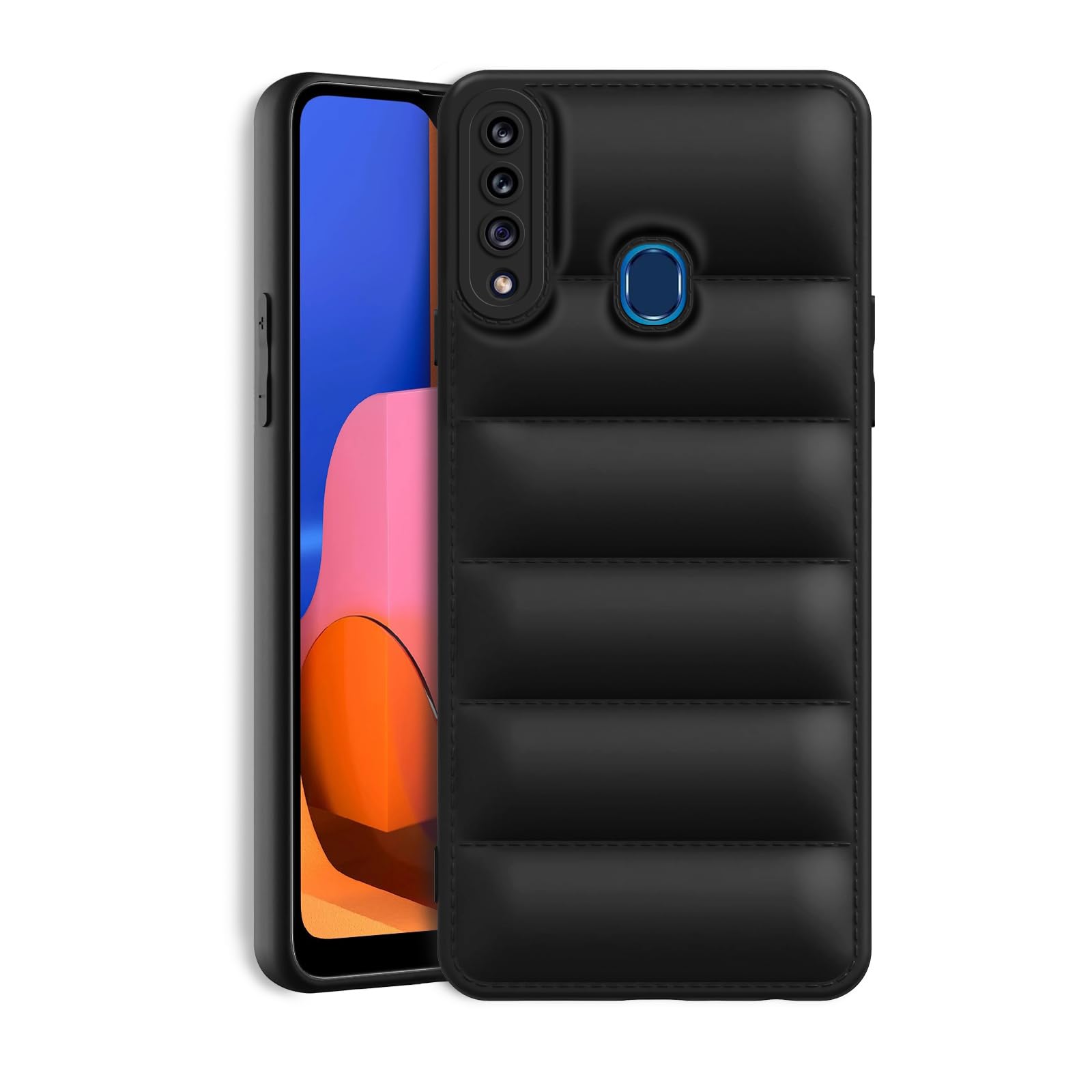 Plus Puffer Case Camera Protection Soft Back Cover for Samsung Galaxy A20s - Black (B0D2RQXRFF) Amazon Price History, Amazon Price Tracker