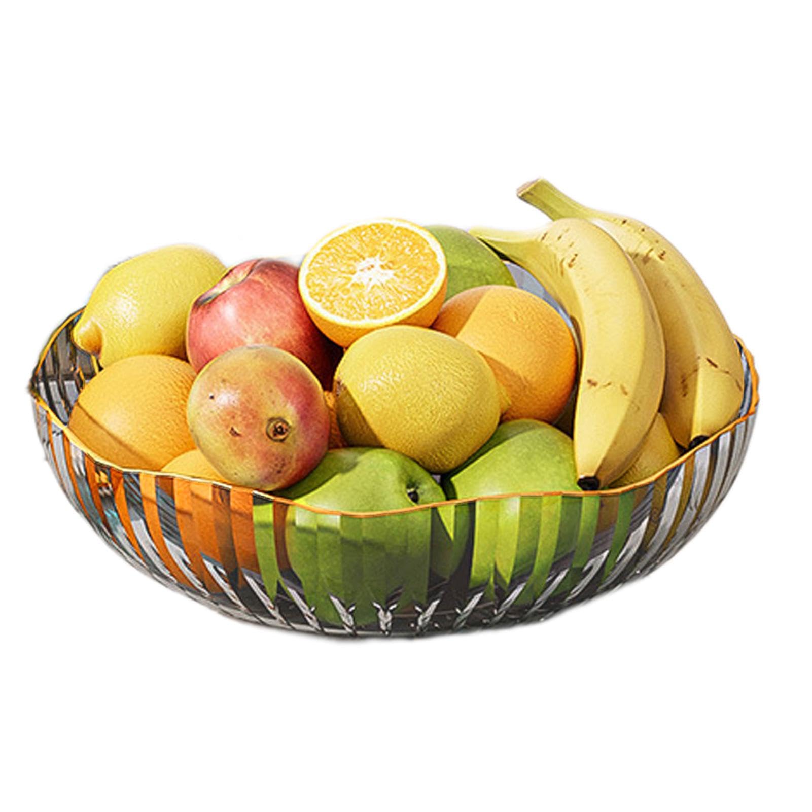 Yaztauho Modern Fruit Bowl and Serving Tray - Large Produce Holder Dish for Snacks, Bread