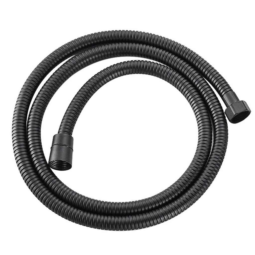 Tubo de ducha antitorsión, Grifo de baño negro de 150 cm, manguera flexible de acero inoxidable, for ducha de alta presión en el hogar y el jardín.
