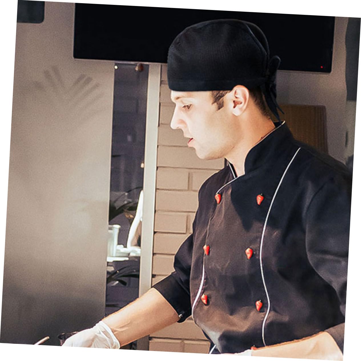 FOMIYES 9pezzi Cappello da Cuoco in Cotone Traspirante e Resistente per Cucinare in Cucina per Servizio in Ristorante Comodo e Leggerper Uso Prolungato