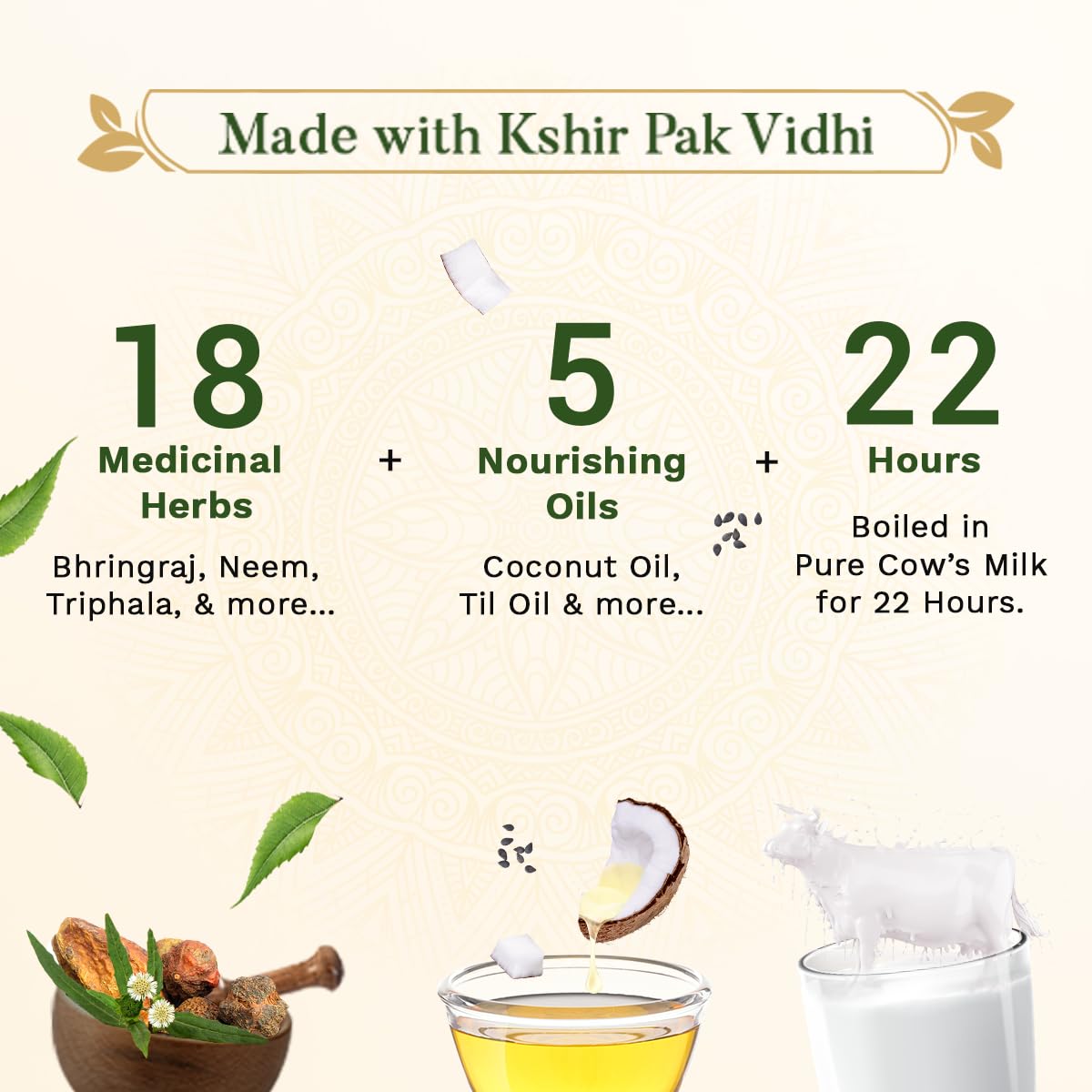Sesa Ayurvedic Hair Oil 5000 Year Old Kshir Pak Vidhi, Bhringraj i 17 rzadkich ziół z 5 olejkami odżywczymi, wszystkie rodzaje włosów bez oleju mineralnego, 200 ml (1 opakowanie)