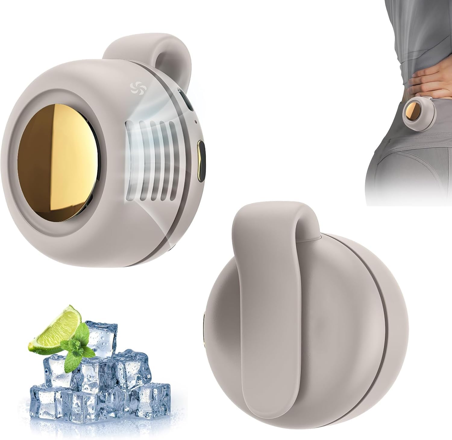 HOIDOKLY Mini ventilador, 2025 nuevo ventilador portátil con clip pequeño, recargable por USB, silencioso, sin asas, ventilador de bolsillo para la cintura y cuello, ideal para exteriores, viajes