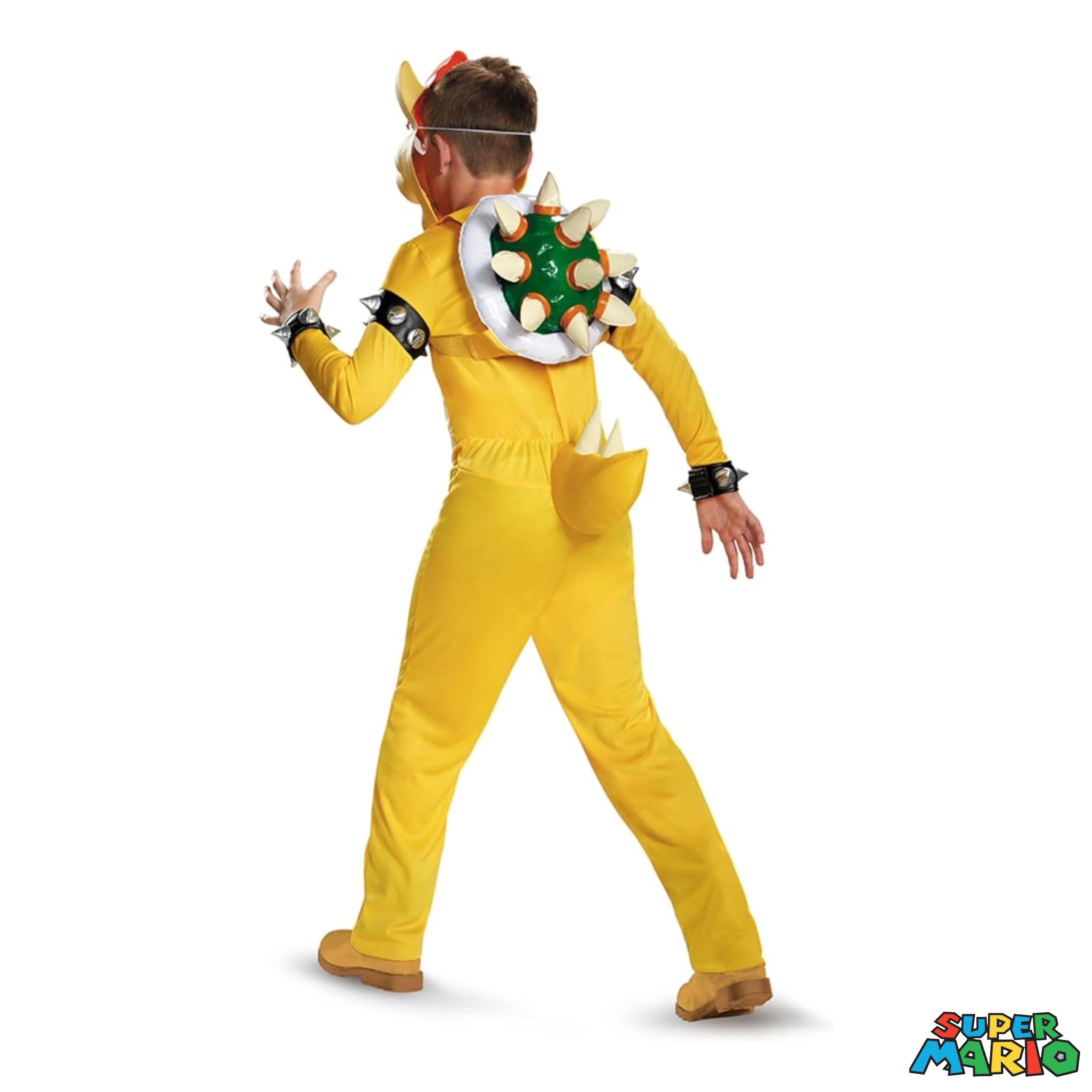 Nintendo Super Mario Bowser fantazyjny strój dla dzieci, oficjalne Nintendo od Disguise, zawiera kombinezon z ogonem, maską Bowser i nadmuchiwaną muszlą, dla 7-8 i 10-12 lat