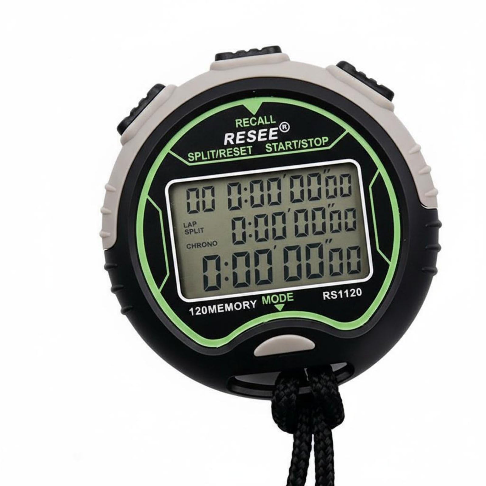 Memory Function Waterproof Stopwatch 1/100 Second Accuracy Sports Stopwatch Large LCD Display Water Resistant for Referees, Students, Athletics, Running, Swimming, Training, Black White-image-31