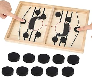 Fast Sling Puck Game,Board Table Wooden Dice Air Hockey Games,Adult/Kids Interactive Slingshot Ice Ball Toy for Garden Party,Pub Bounce Battle Toys,Camping Cricket,Parent-Child Super Mini Sport Gifts