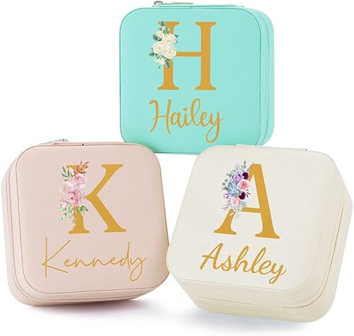 Joyero de regalo de dama de honor joyero pequeño estuche de viaje personalizado de piel sintética portátil cajas de propuesta de dama de honor mini