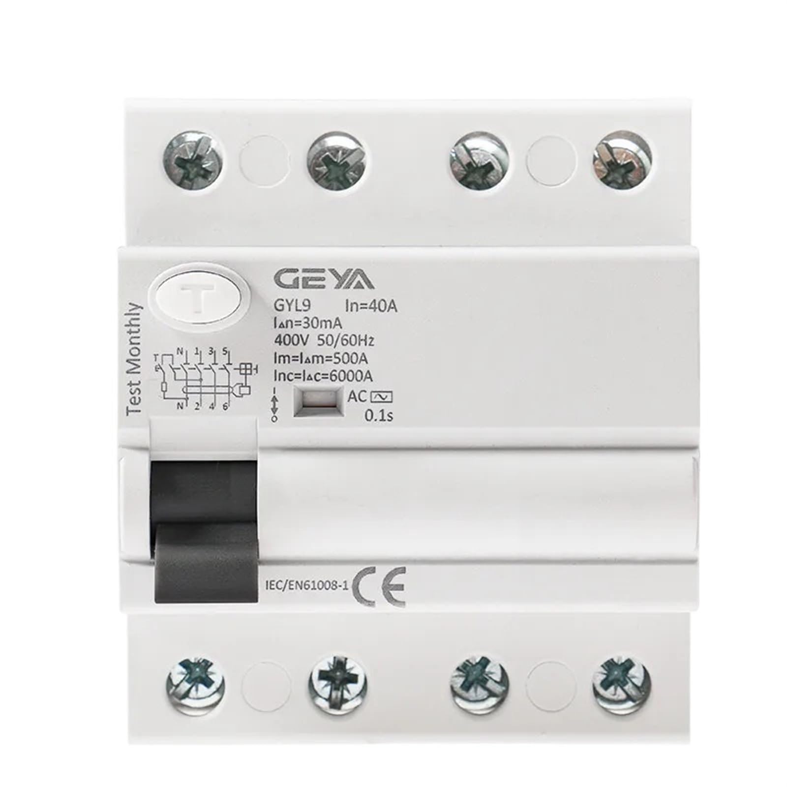 VSPPJYFG GYL9 AC Residual Current Circuit Breaker Differential Breaker Safety Switch 4P 25A 40A 63A 100A(300mA,4P 40A)