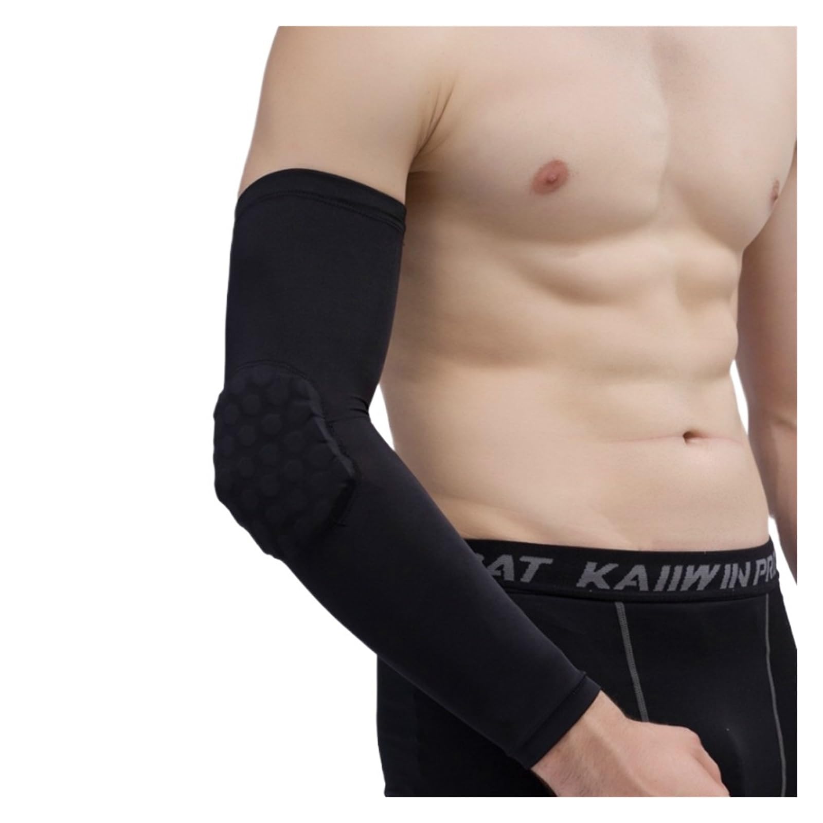coudiere 2PCS Sports Elbow Support Training Brace Protective Gear Elastic Arm Sleeve Bandage Pads Basketball Volleyball(Black,L)