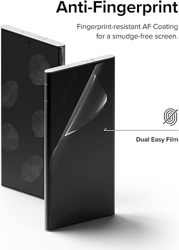 Miniatura 7 de Ringke Paquete de 2 películas dobles fáciles compatibles con Samsung Galaxy S22 Ultra 5G, película de cobertura completa de alta calidad, fácil