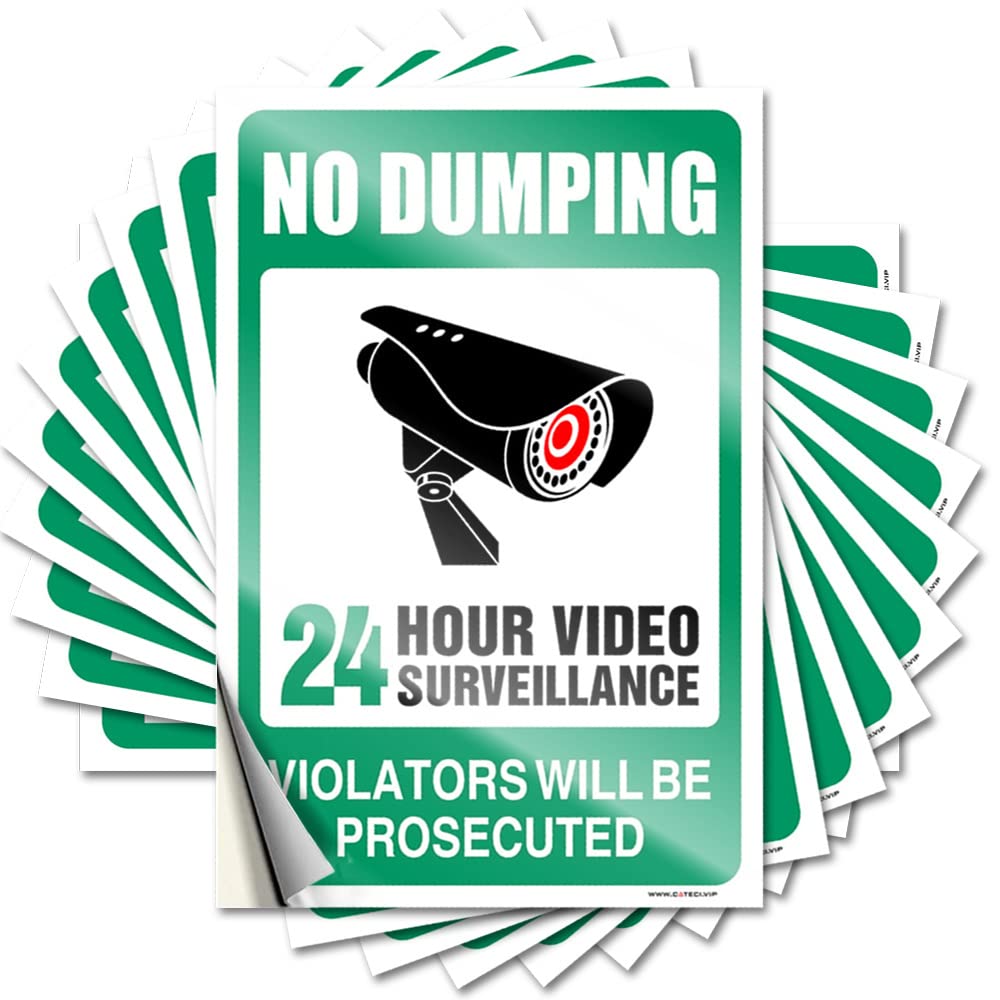 Quote Assorted, Surfing Soft Area Warning No Dumping Video Surveillance Violators Will Be Prosecuted | Men Stuff(12X18CM)