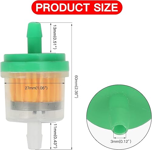 Miniatura 7 de GREHUA Línea de tubo de gasolina para filtro de combustible de gasolina GY6 50cc 110cc 125cc 150cc 139QMB 157QMJ Trailmaster 150 XRS Go Kart Taotao