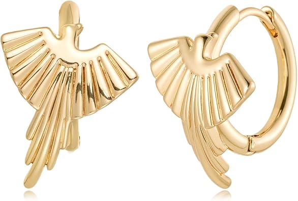 MYEARS Women Earrings Gold Huggie Hoop 14K Gold Plated Small Simple Hypoallergenic Everyday Jewelry - Sanke/Fox/Scorpion/Bird/Fishtail