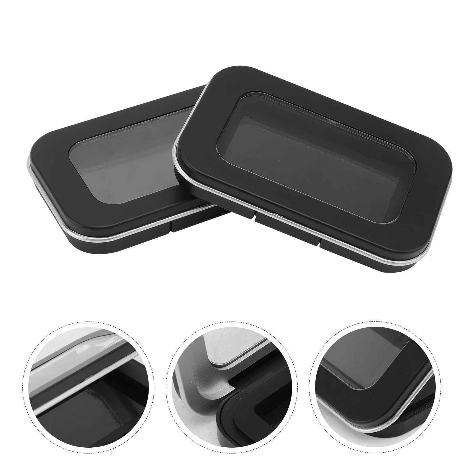 2 Stück Magnetischer Lidschattenbehälter aus Kunststoff, Schwarz | Leere Rougebehälter für Selbstgemacht Kosmetik, Tragbar für Reise und Make Up